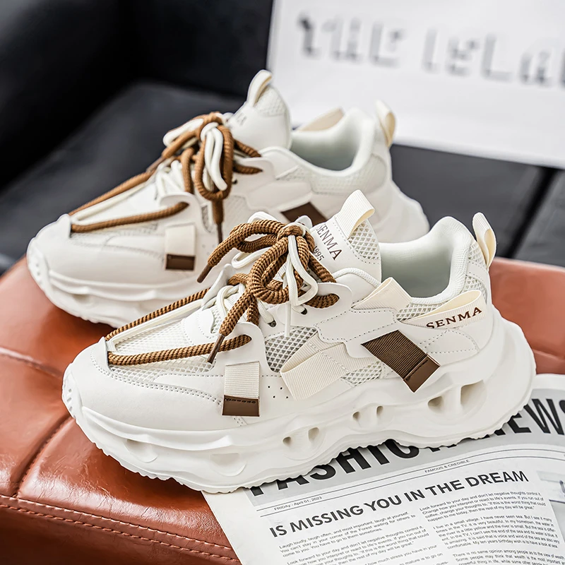 森马夏季新款网面透气情侣款老爹鞋时尚百搭潮流厚底增高休闲鞋