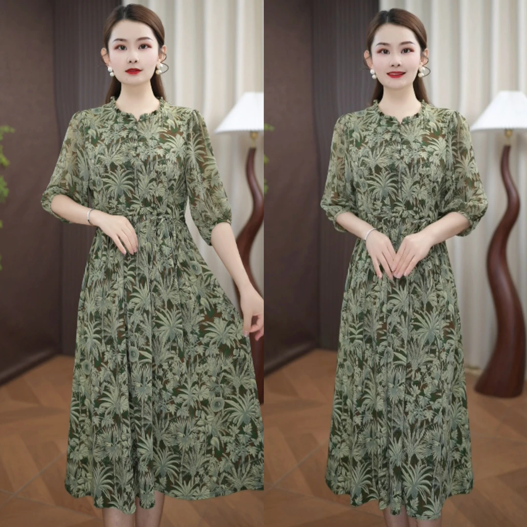 时尚法式显瘦气质百搭收腰2025新款连衣裙Z-1