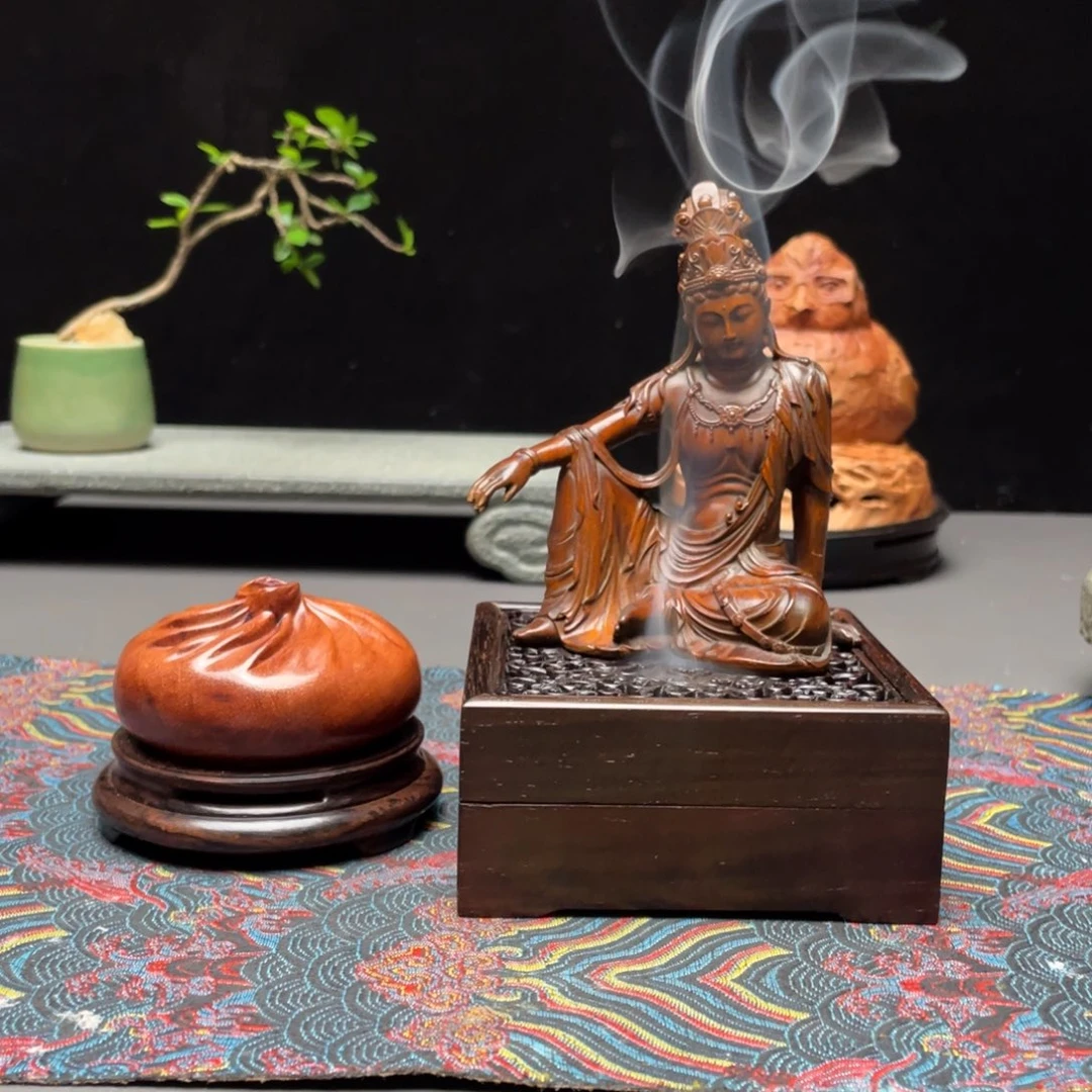 可***可荔枝木小笼包加观音加香盒