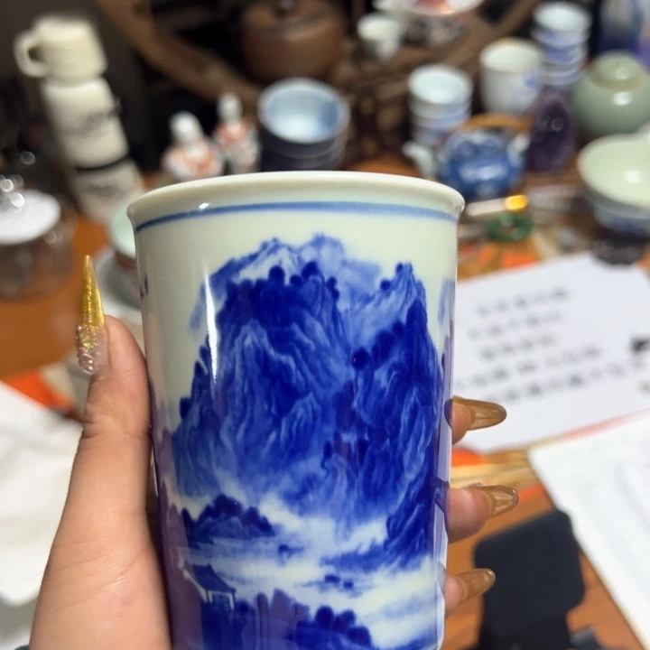 盖碗国****瓷瓷器直播放漏中