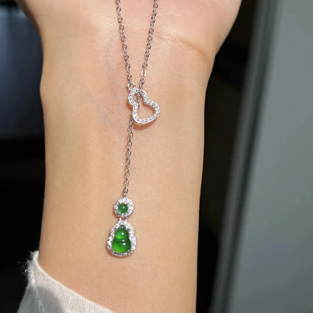 钛钢项链 新中式葫芦项链轻奢气质国风锁骨链高级感微镶锆石颈链