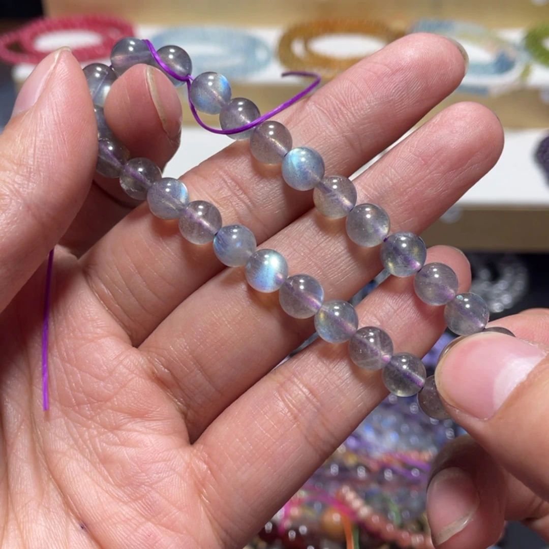 【闪购商品】烟晶手链银S800镀金镶嵌有****