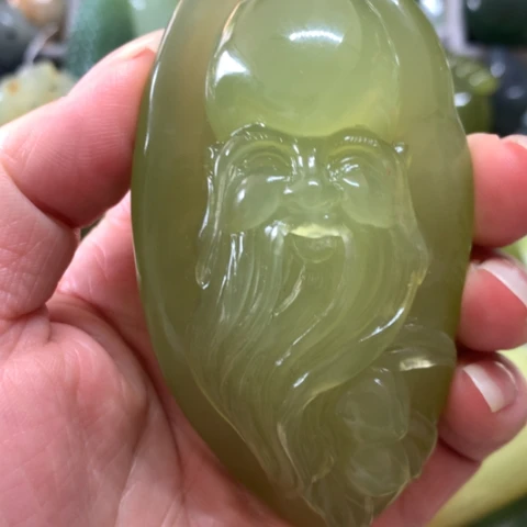 蛇纹石玉未镶嵌手把件