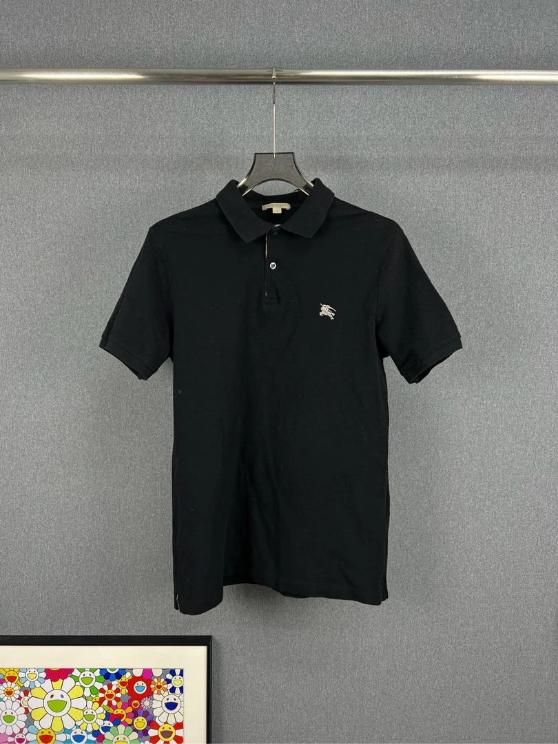 95新 BURBERRY/博柏利 博柏利战马刺绣短袖POLO M码 A12002