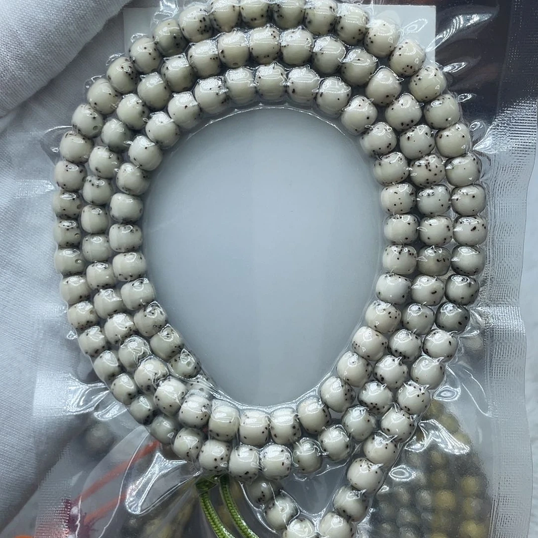 孛***斯手串星月菩提原生态石玉7✖️6通体留白108长串
