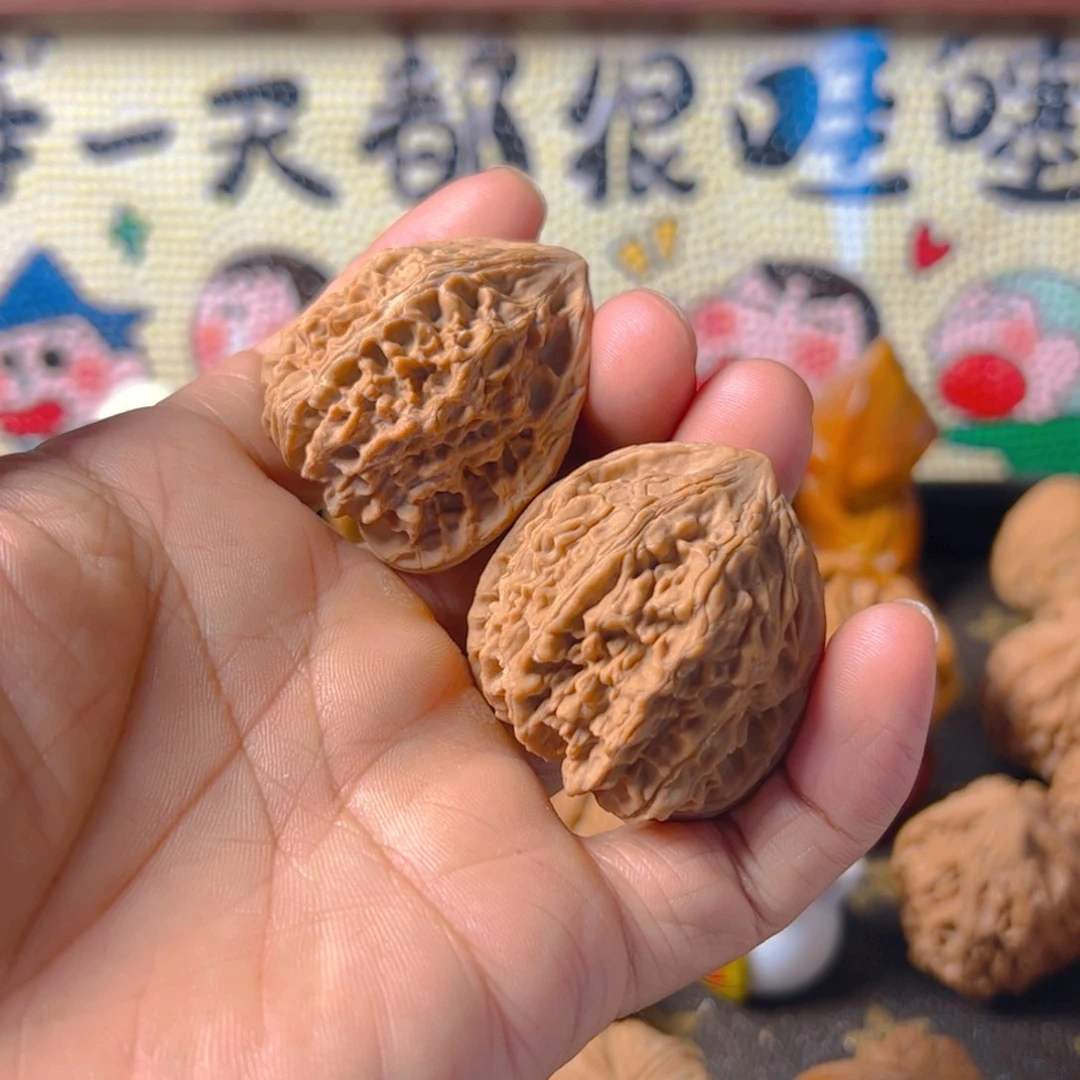 吊坠文玩核桃红方印38