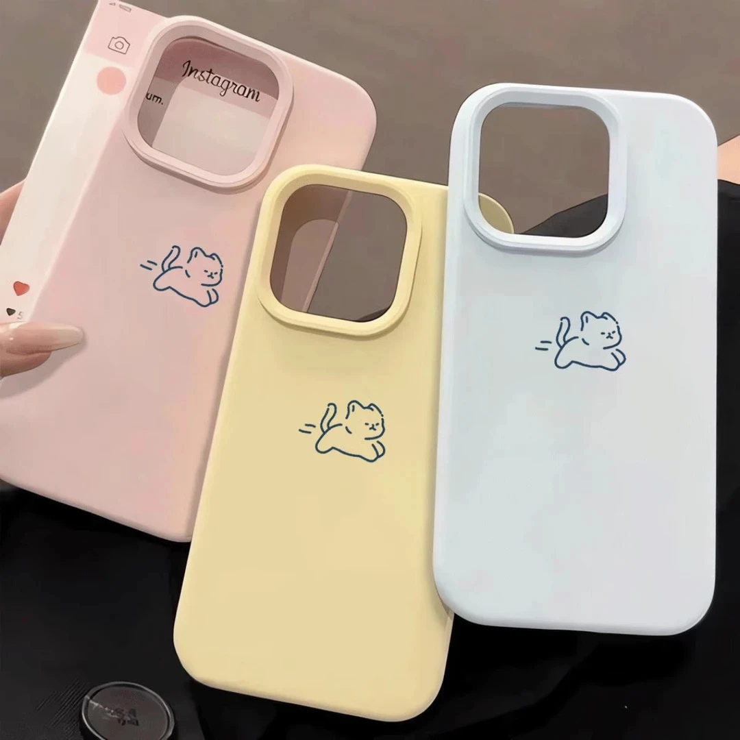 适用于iphone17pro可爱16奔跑小猫iPhone15/16pro手机壳14