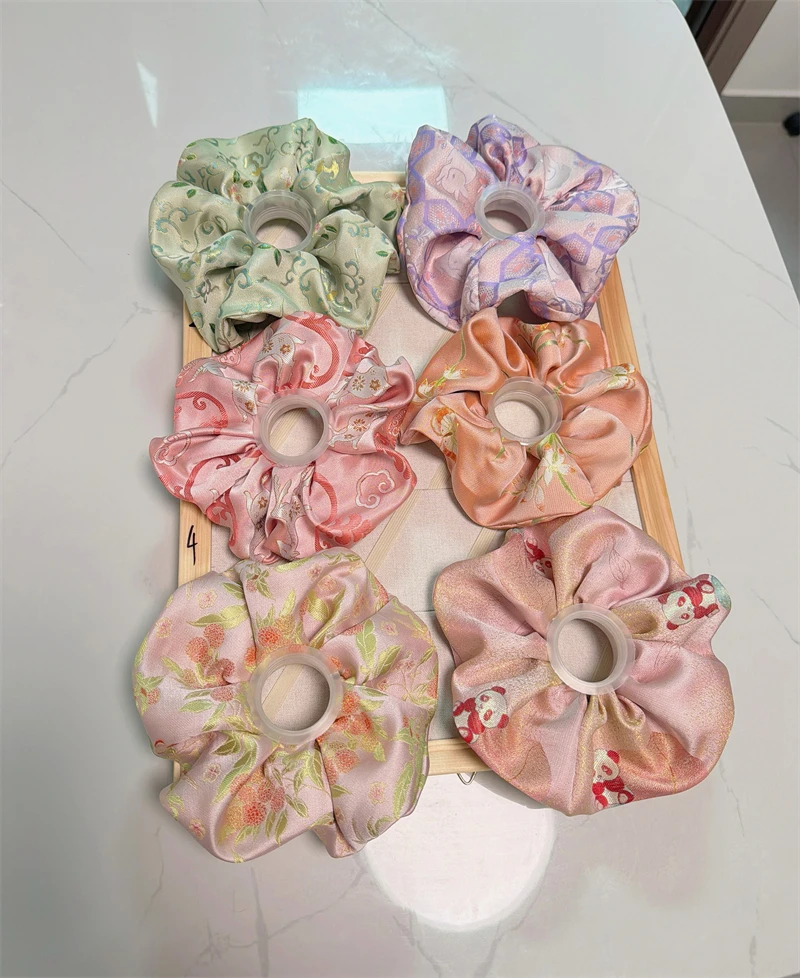 纯手工新中式宋锦蜀锦发圈高级感国风高端复古发绳头饰发饰