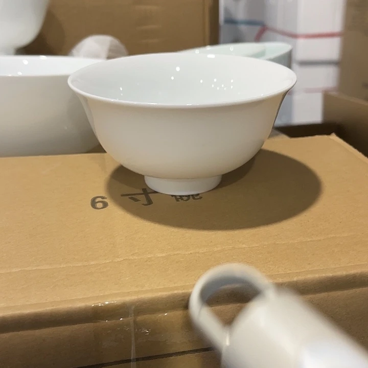 瓷片云白4.75英寸米饭碗十个，包邮