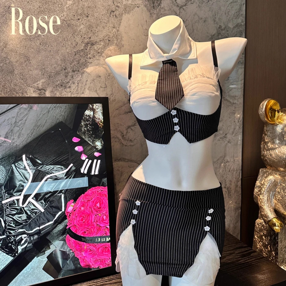 晚瑰·Rose*私人辅导*性感制服御姐分体秘书装短裙温柔美臀睡衣