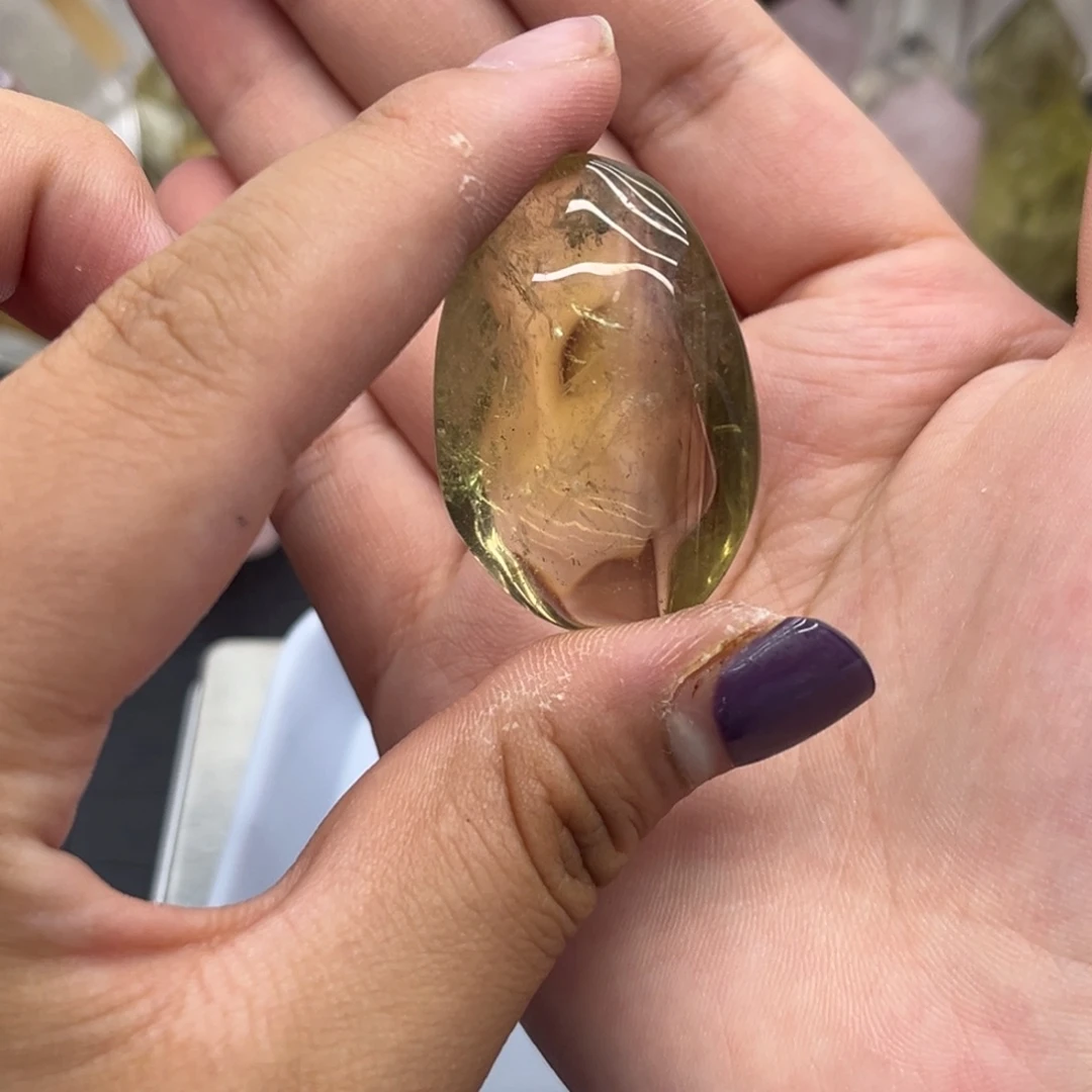 未镶嵌珠宝半成品水晶60 黄水晶手握