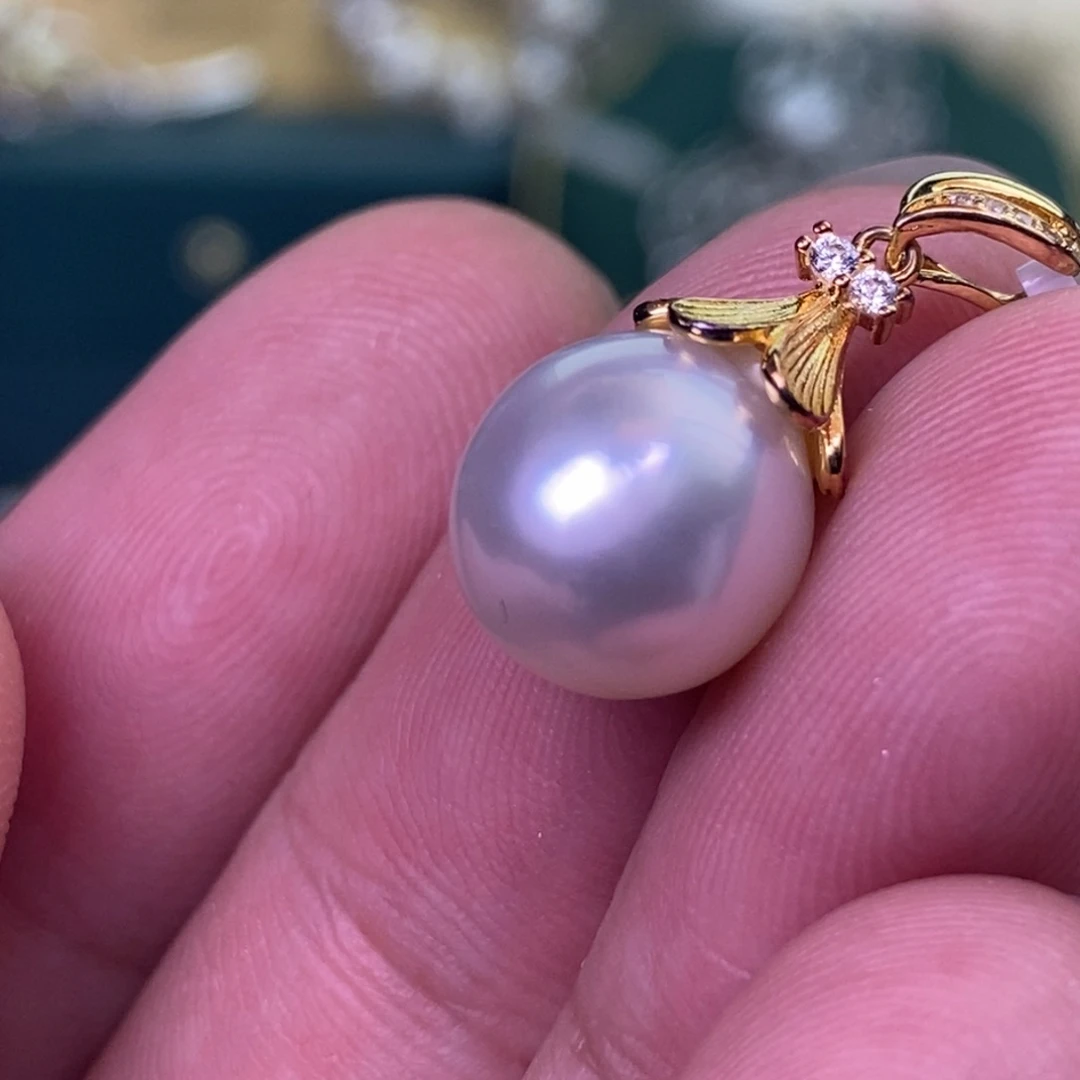 海水珍珠银S925镶嵌颈饰