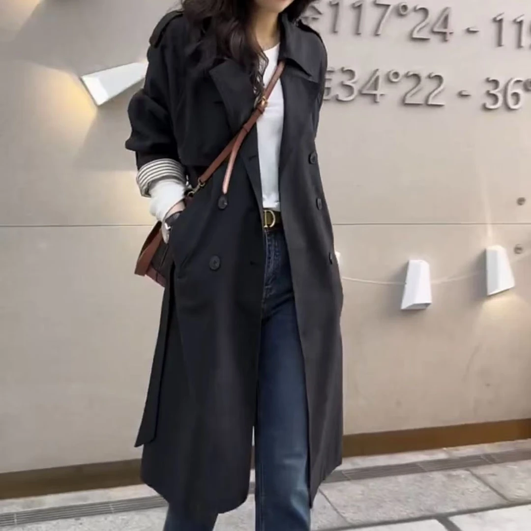 2025春季新款时尚显瘦气质女士网红洋气风衣百搭款D7433