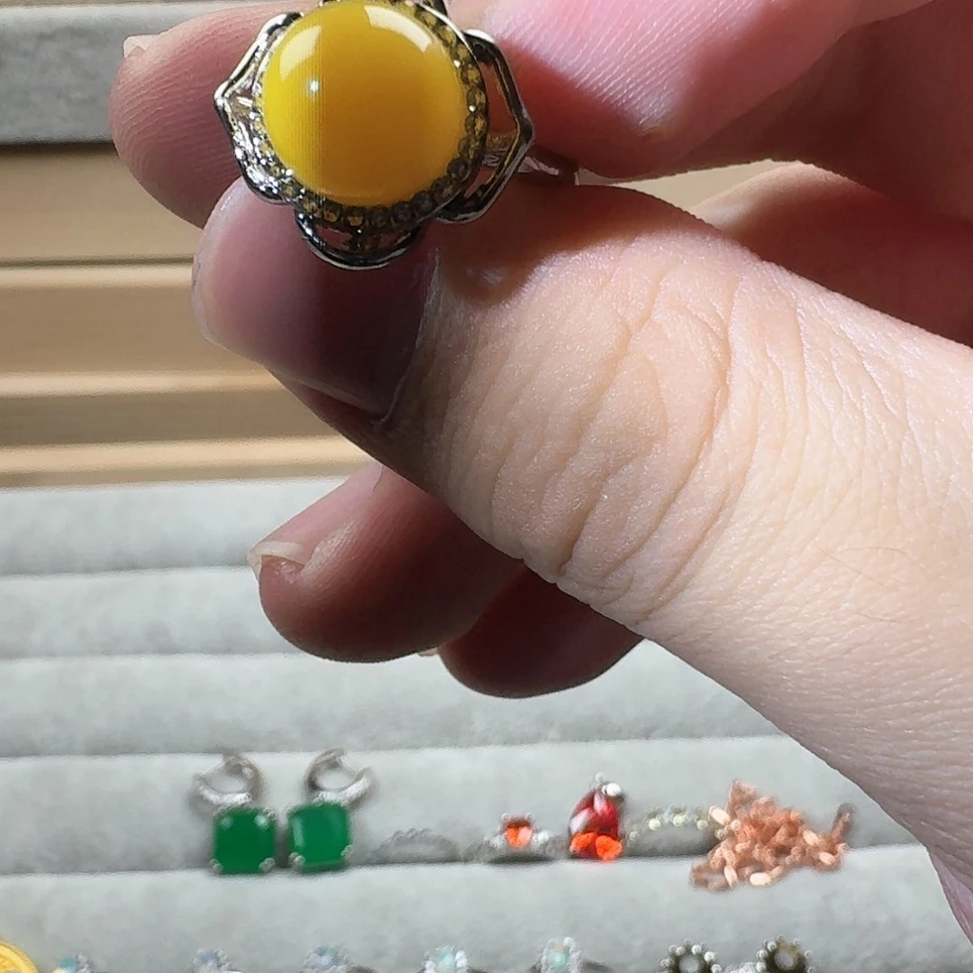 托帕石耳饰银S925镶嵌