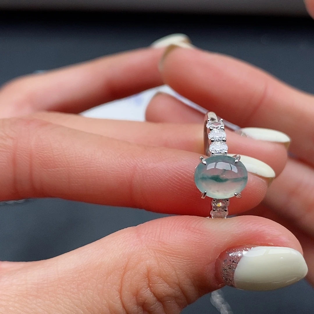 怀***姐翡翠银S925镶嵌戒指哈哈哈哈哈哈