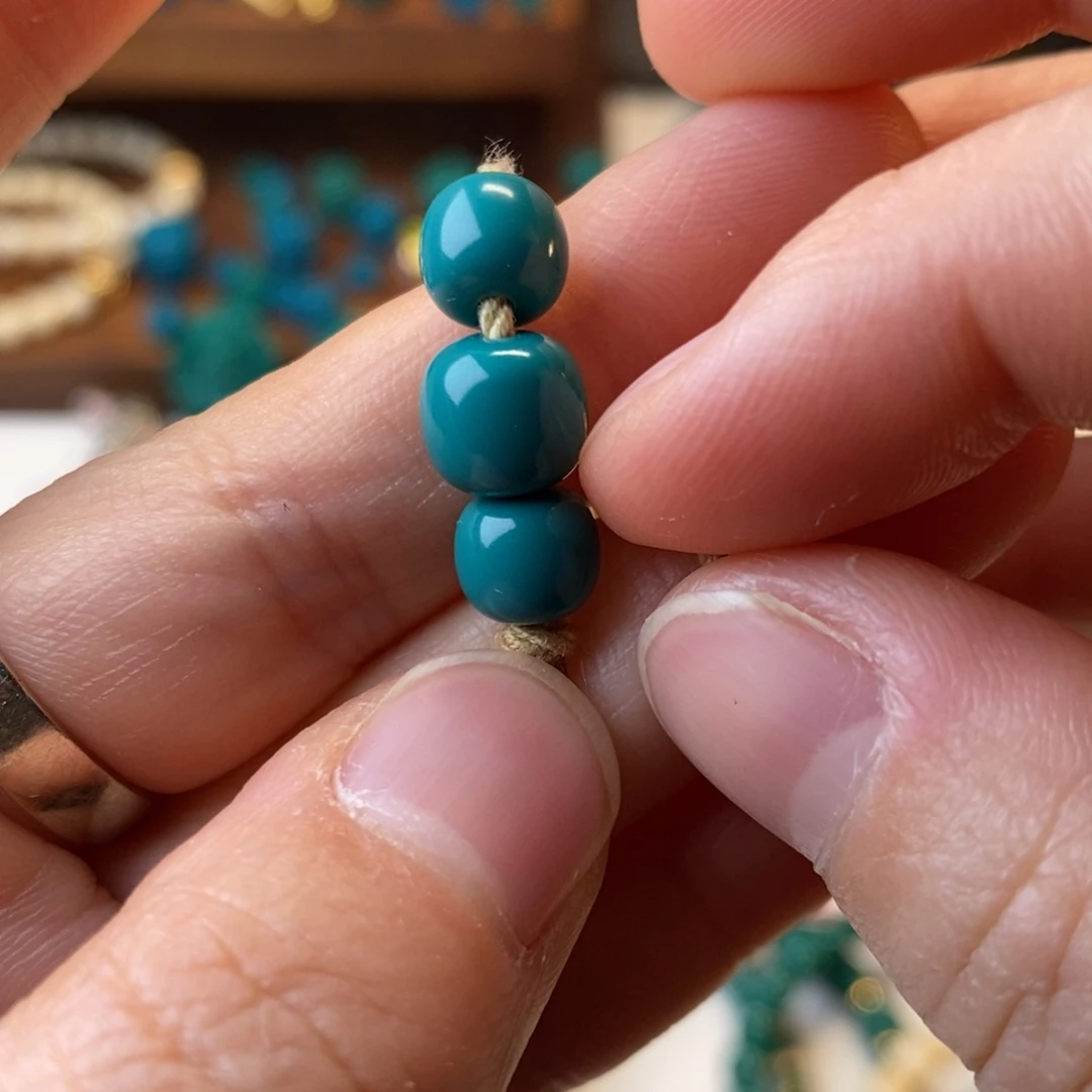 琉璃DIY蓝绿色7mm2个，8mm1个