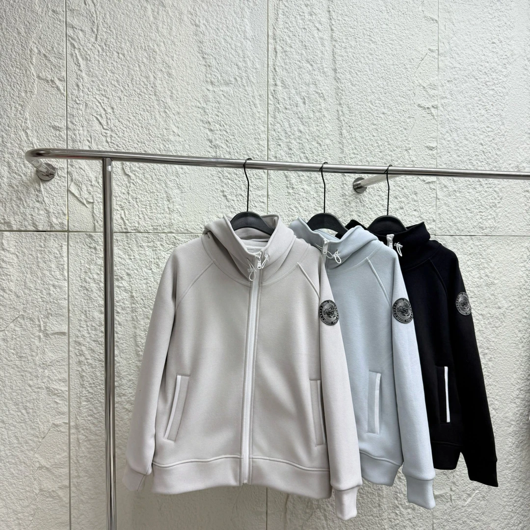 YD-韩系！鹅防风立领拉链加绒外套25秋冬加绒加厚休闲连帽开衫外套