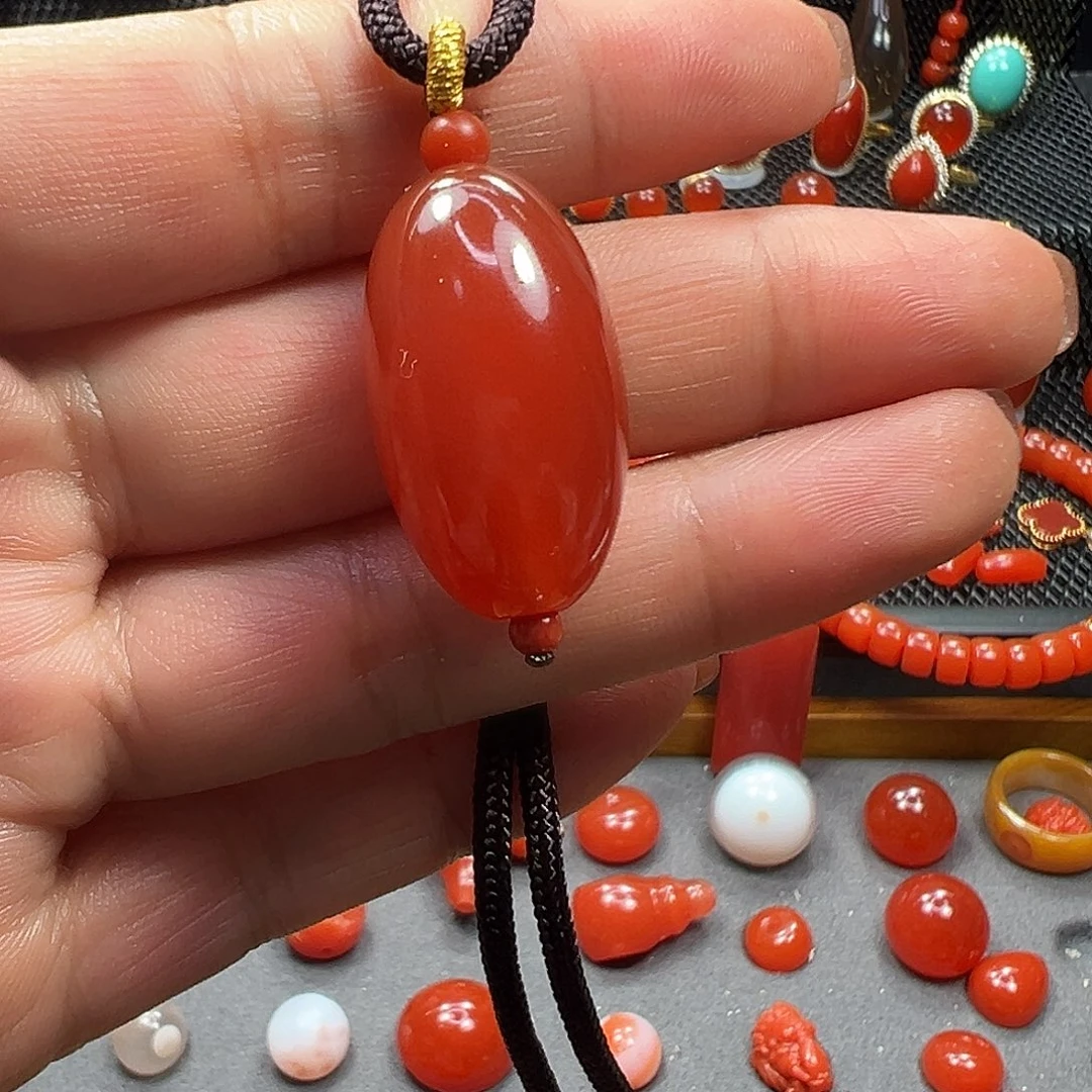 南红玛瑙未镶嵌路路通吊坠