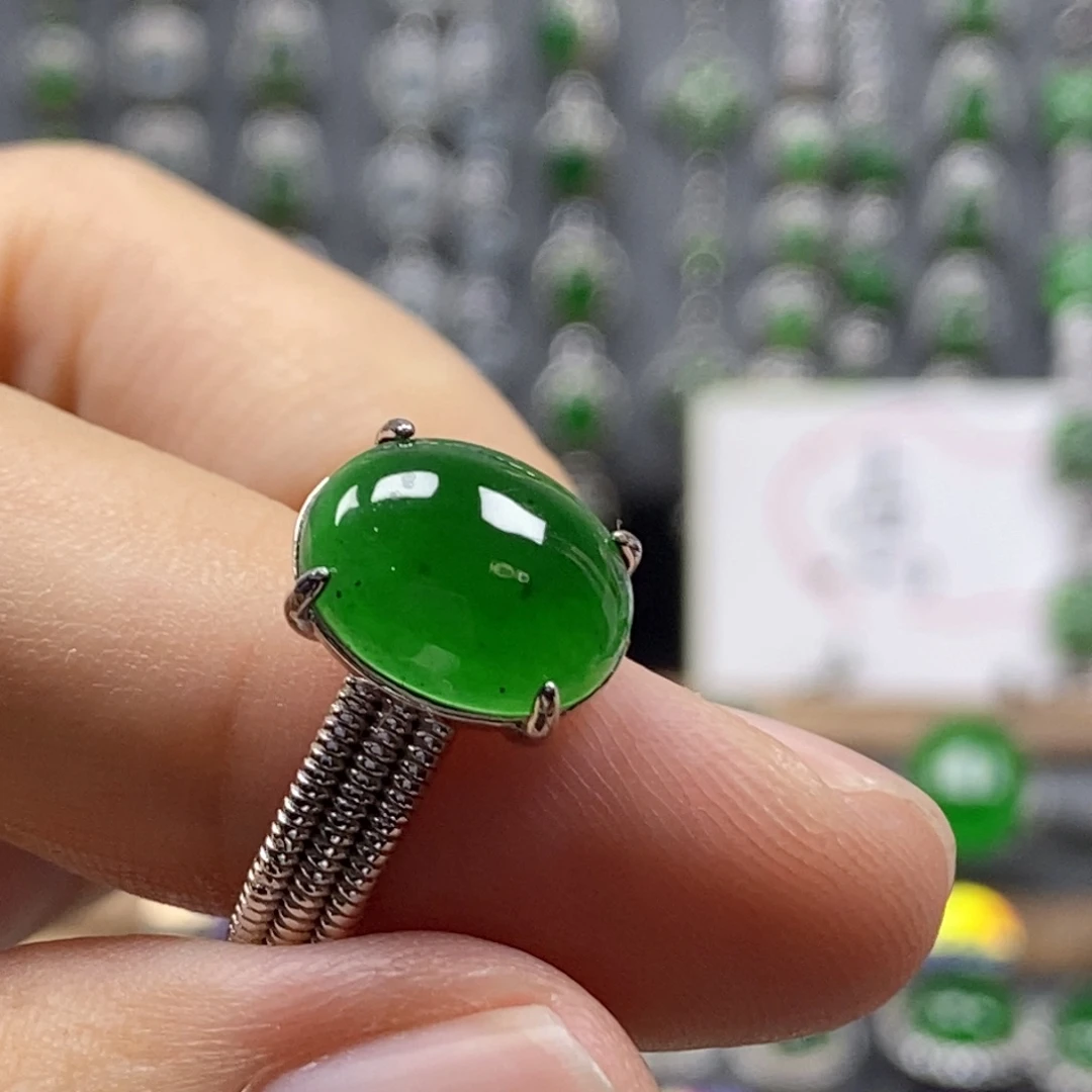 颈饰银S925镶嵌翡翠384号