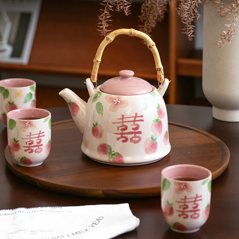 川岛屋茶具泡茶壶套装结婚订婚新婚礼物送新娘新人实用水杯子礼盒