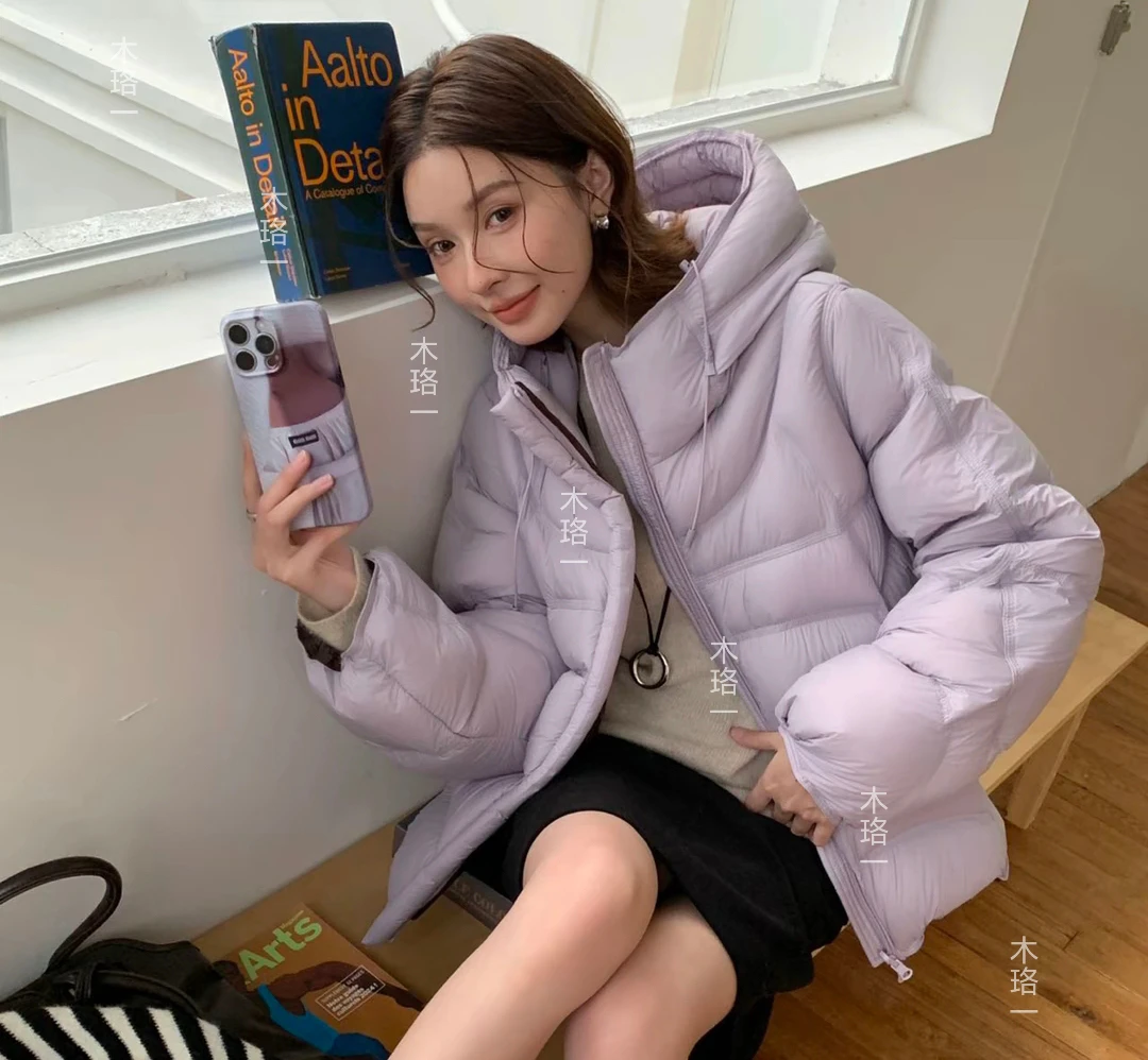 高充绒高奢版排骨款-2025新款冰淇淋轻奢泡芙羽绒服韩系连帽女