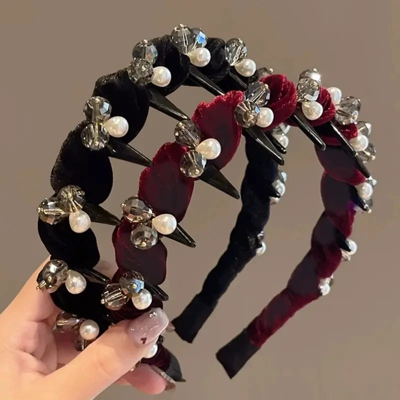 丝绒波浪发箍女带齿防滑2025新款爆款高颅顶发卡碎发洗脸头饰头箍