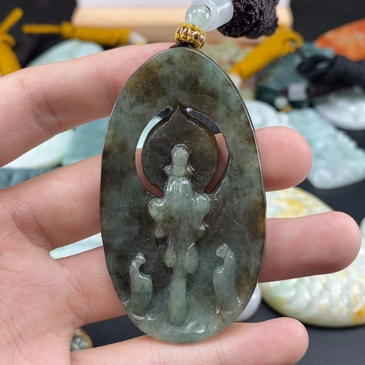 翡翠未镶嵌颈饰天然保真a货翡翠