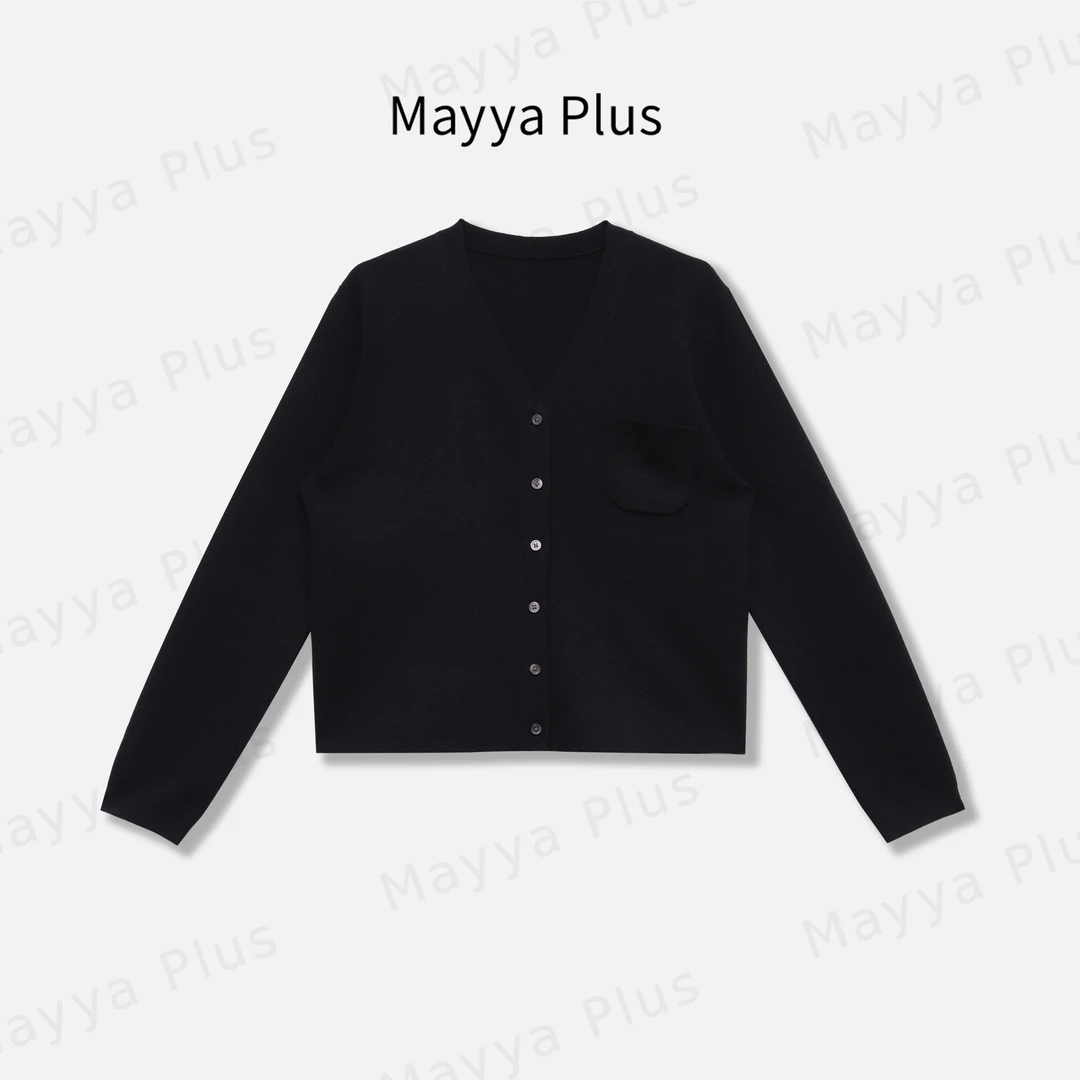 【搭配能手】Mayya Plus麦芽定制轻奢气质显瘦百搭毛织开衫32518071
