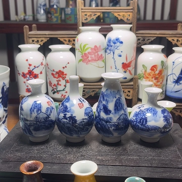 陶摆件景德镇陶瓷四件套