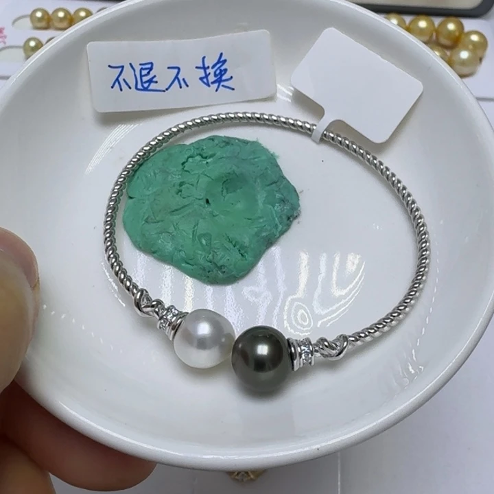糯***手海水珍珠颈饰银S925镶嵌