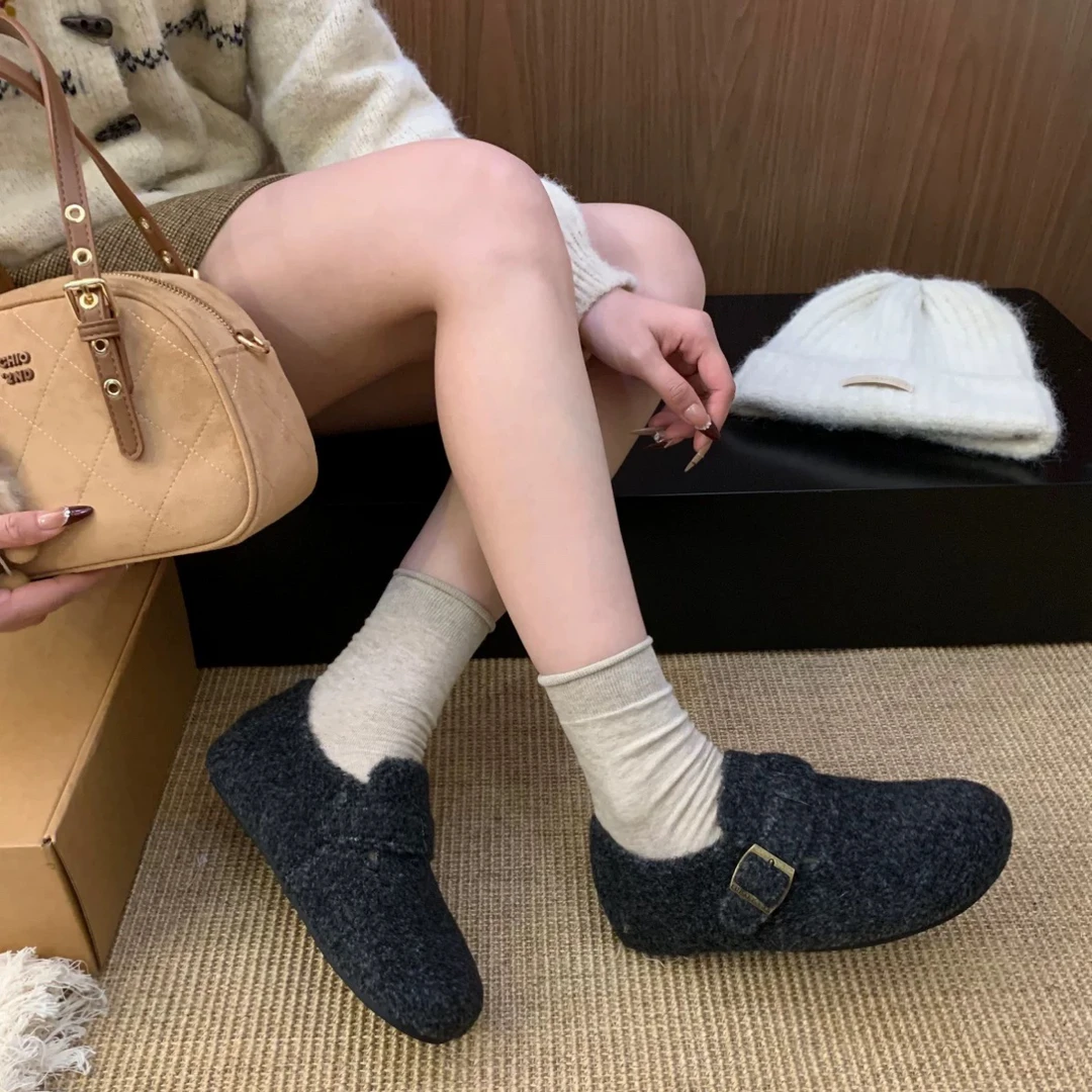 SUSU 百搭勃肯鞋女厚底增高勃肯一脚蹬 52332右架5