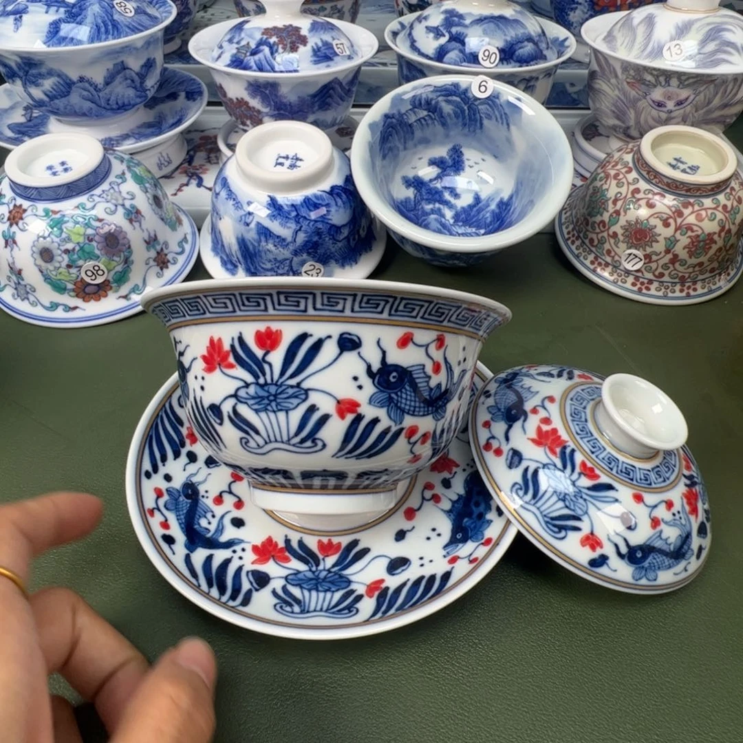 陶瓷景德镇纯手工纯手绘茶具木木38