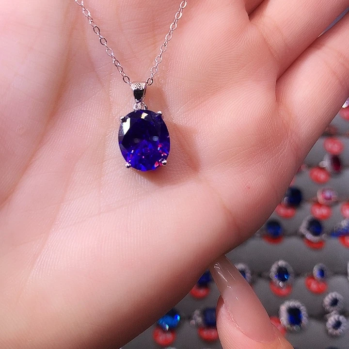 紫晶吊坠(赠链)银S925镶嵌吊坠