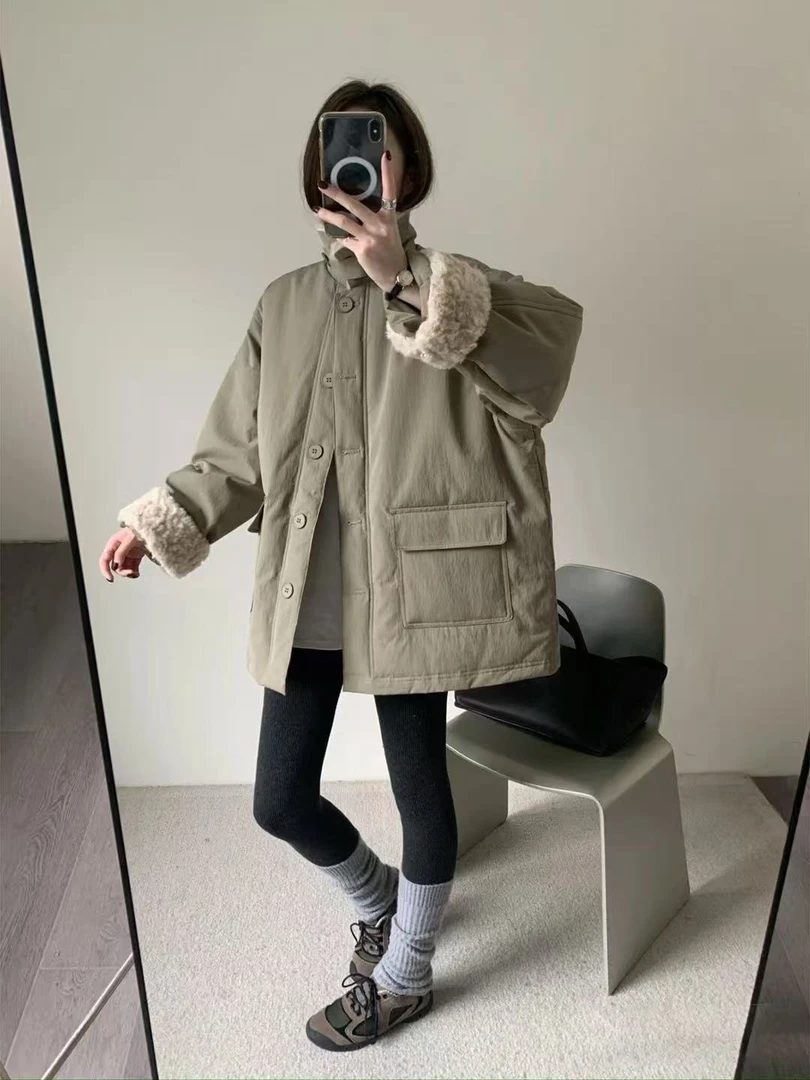 2025冬季新款设计感翻领百搭休闲外套-1636