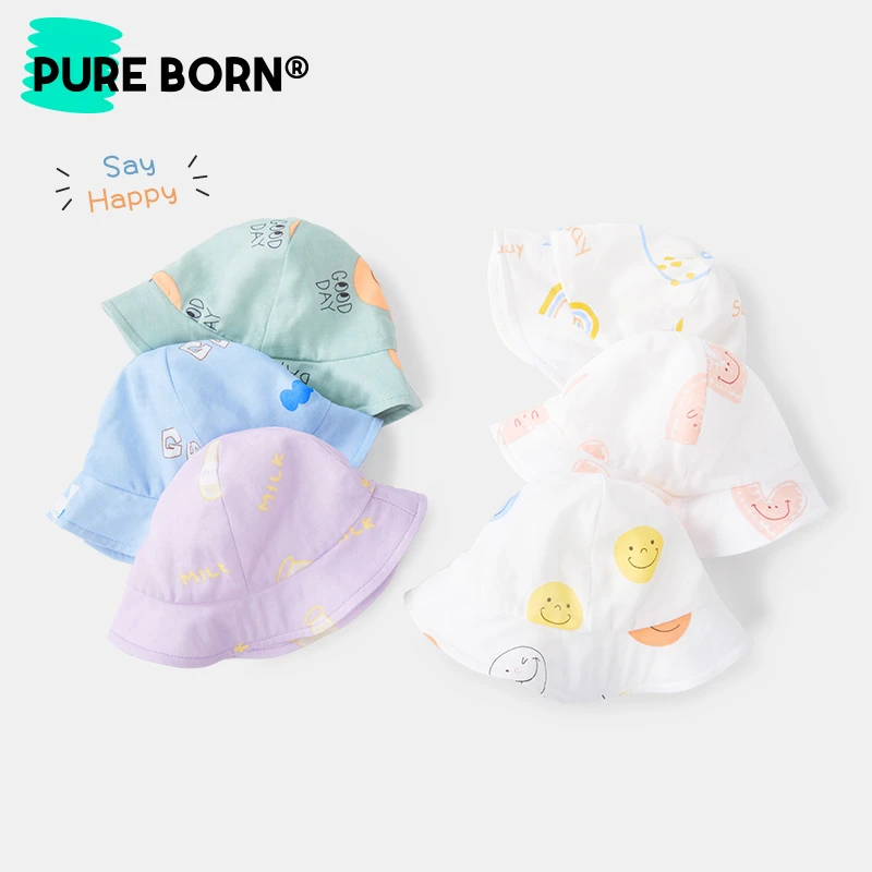 【纱布帽】博睿恩新生儿夏季透气帽子婴幼儿宝宝薄款双层防晒帽子