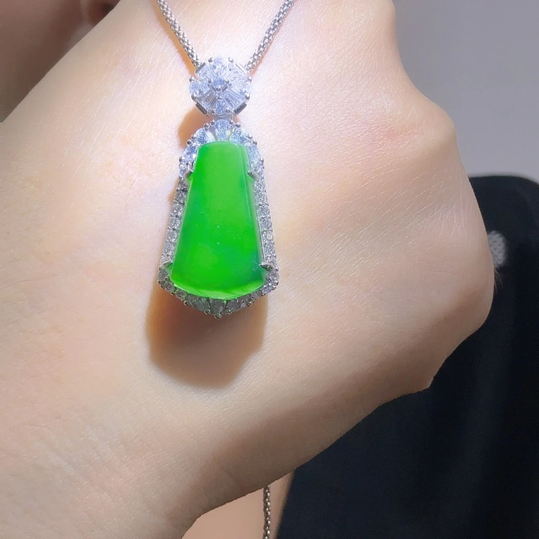 翡翠银S925镶嵌吊坠(不含链)