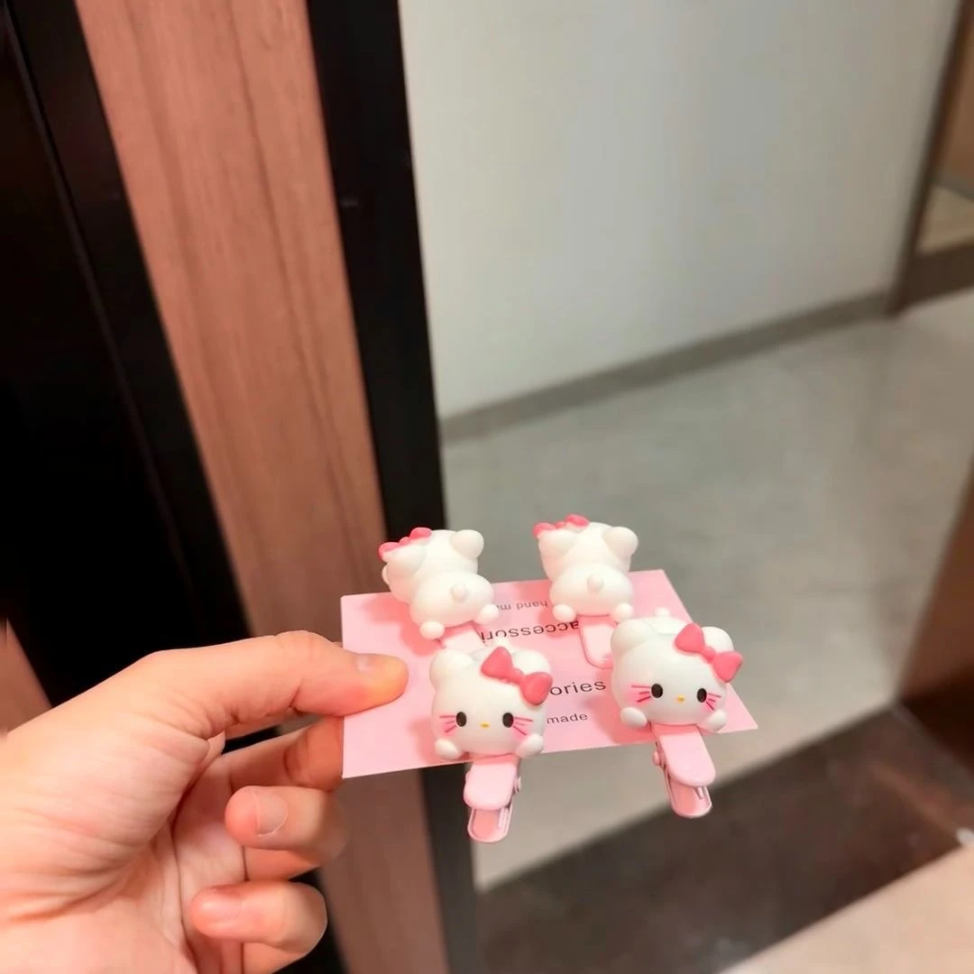 Hellokitty趴趴侧边夹kt猫一字夹刘海夹侧边夹鸭嘴夹定型无痕发夹
