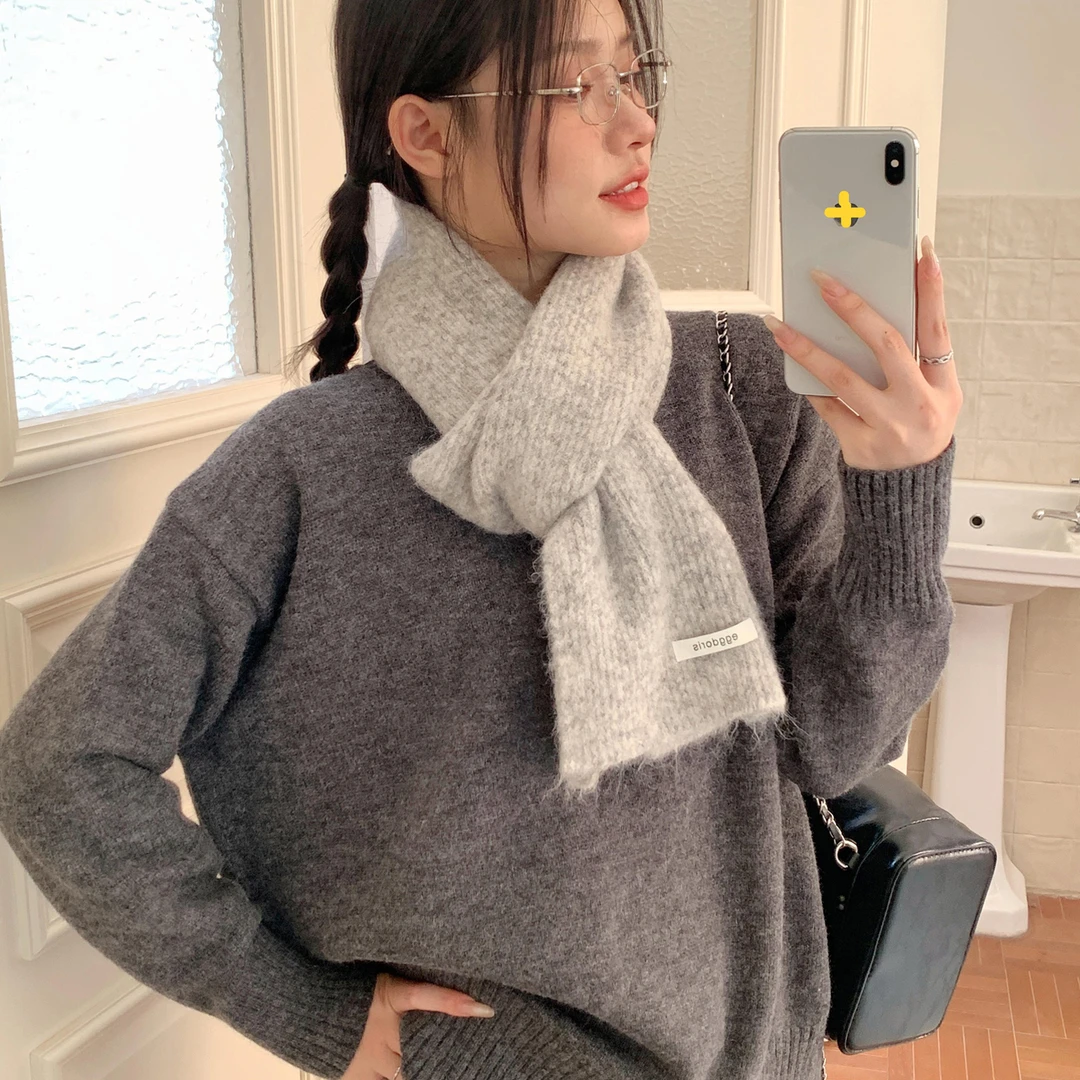 2025新款围巾冬季女韩版百搭高级感加厚情侣保暖防寒护颈纯色围脖