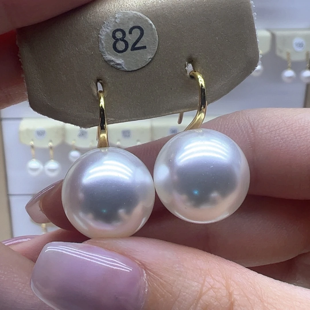 银S925镶嵌淡水珍珠耳饰