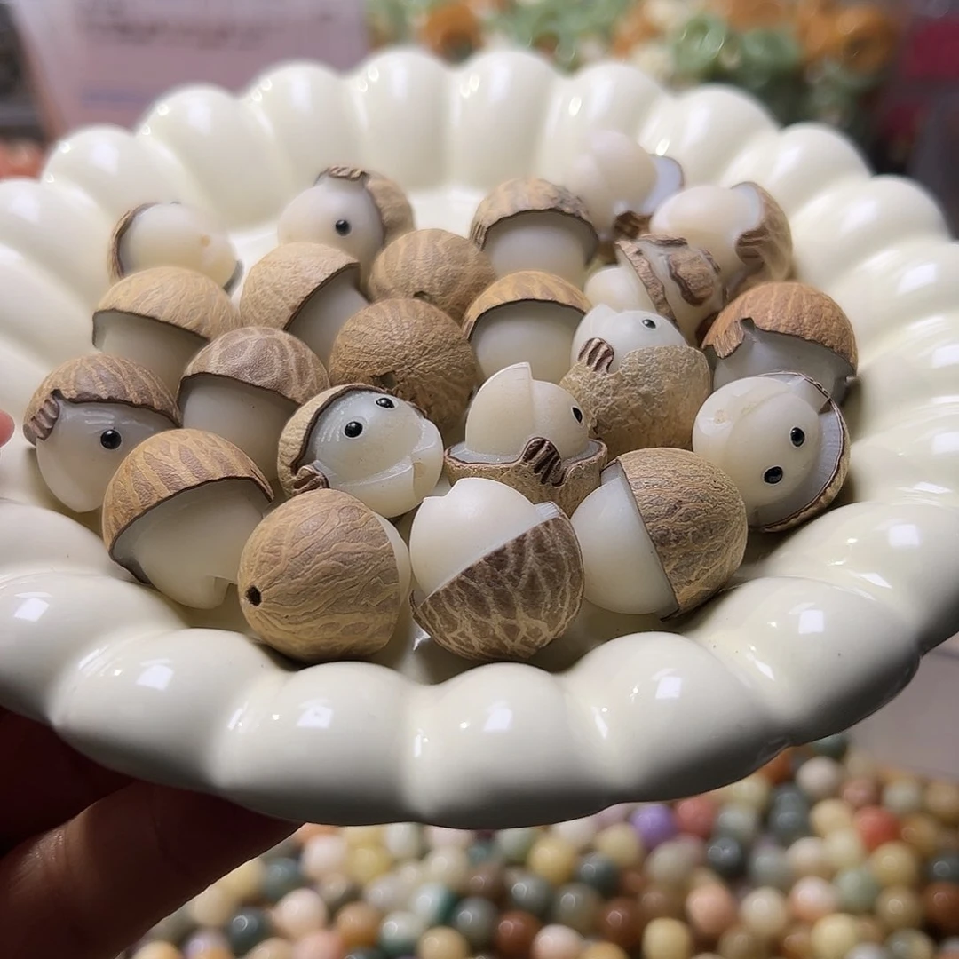 菩提根/象牙果吊坠原色招财猫5颗