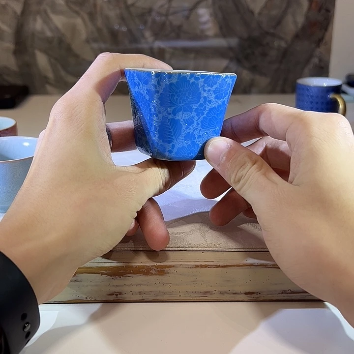 古帛扒花工艺四方粽杯
