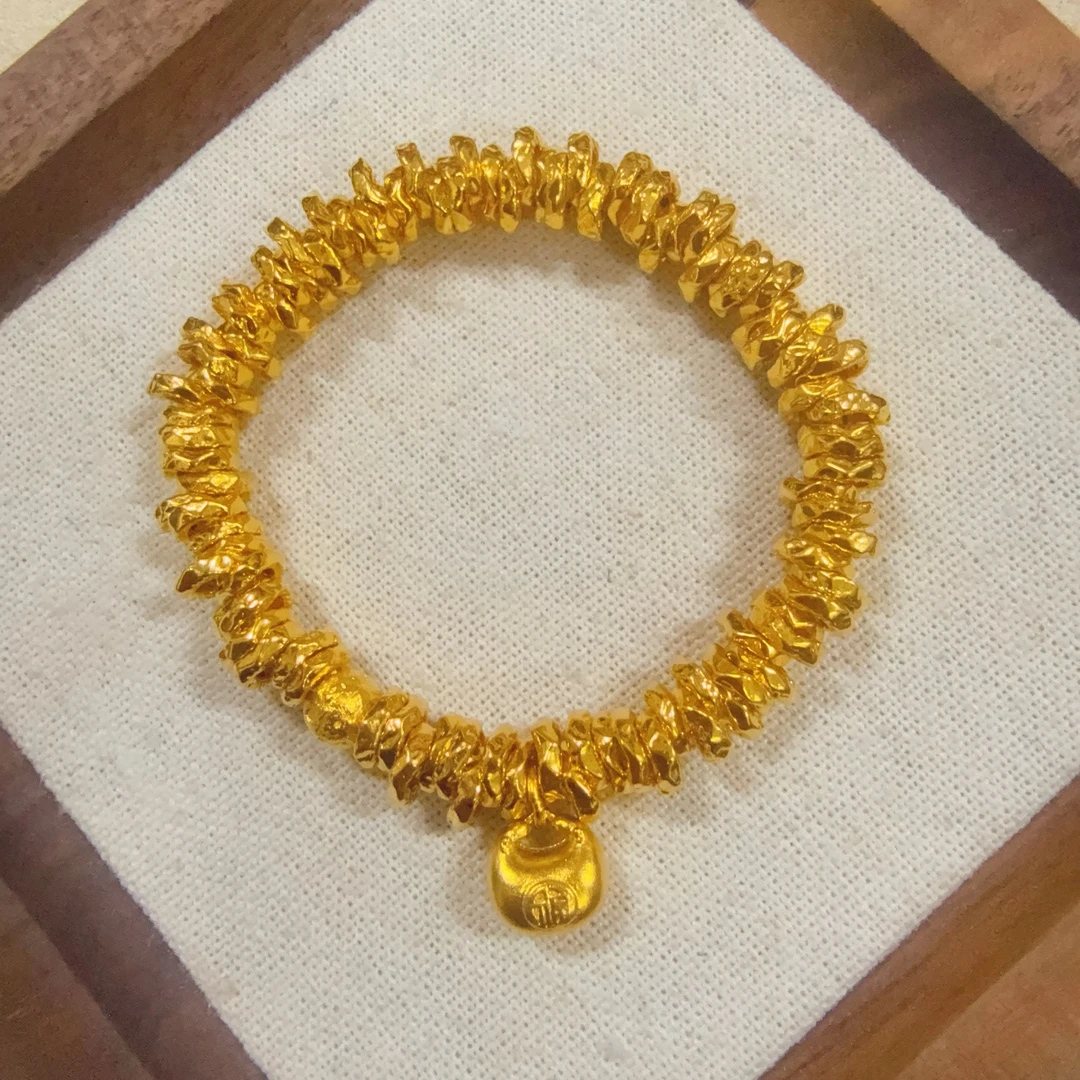 【足金胖福盘缠手串】卡6mm(弹力绳）