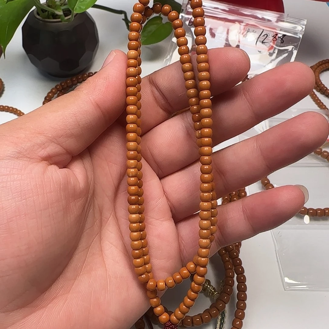 橄榄核吊坠4.8mm老挝核尖极限弧108