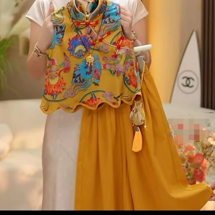 女童汉服套装夏季2025新款儿童新中式夏装女孩国风背心两件套洋气