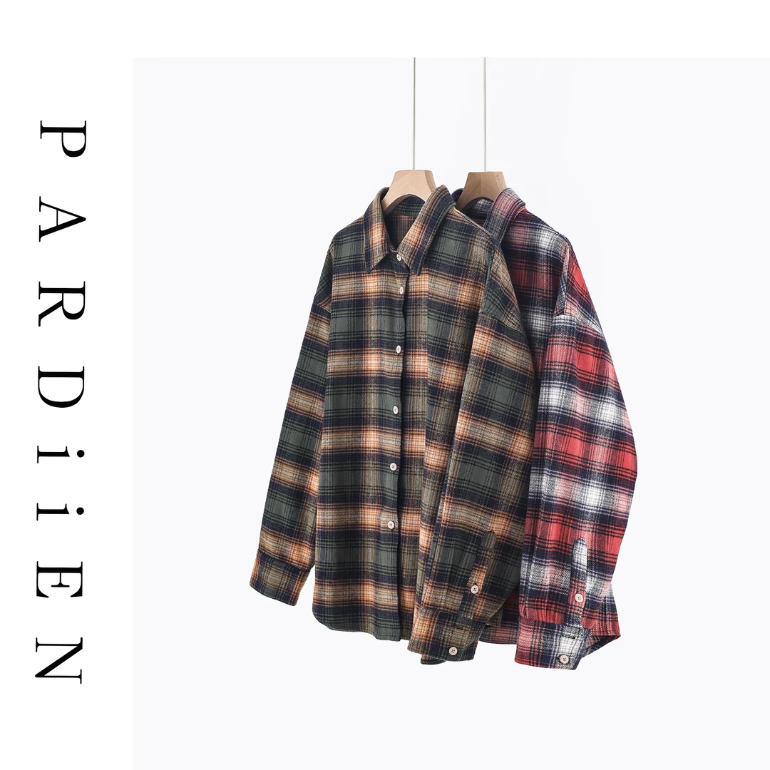 【北总严选】帕迪恩英伦百搭双面磨毛撞色格子衬衫25PD-SP00260