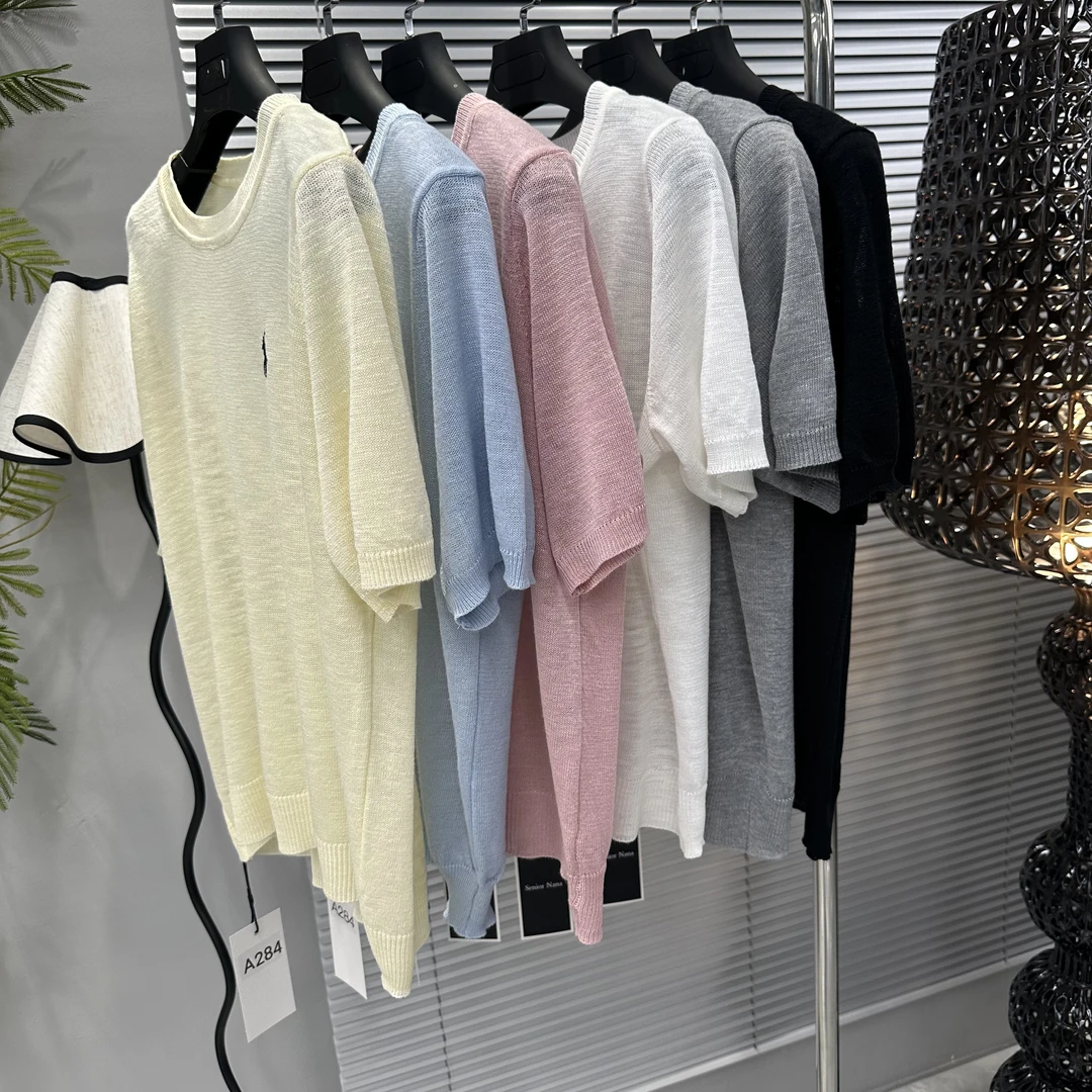 A284-[LONG-NA轻奢严选]纯色简约圆领T恤宽松透气显瘦套头短袖