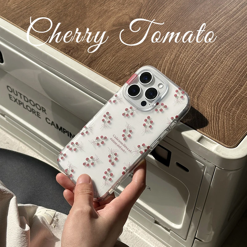 小CASE王子樱桃番茄磨砂双层IMD手机壳适用苹果iPhone16 15ProMax