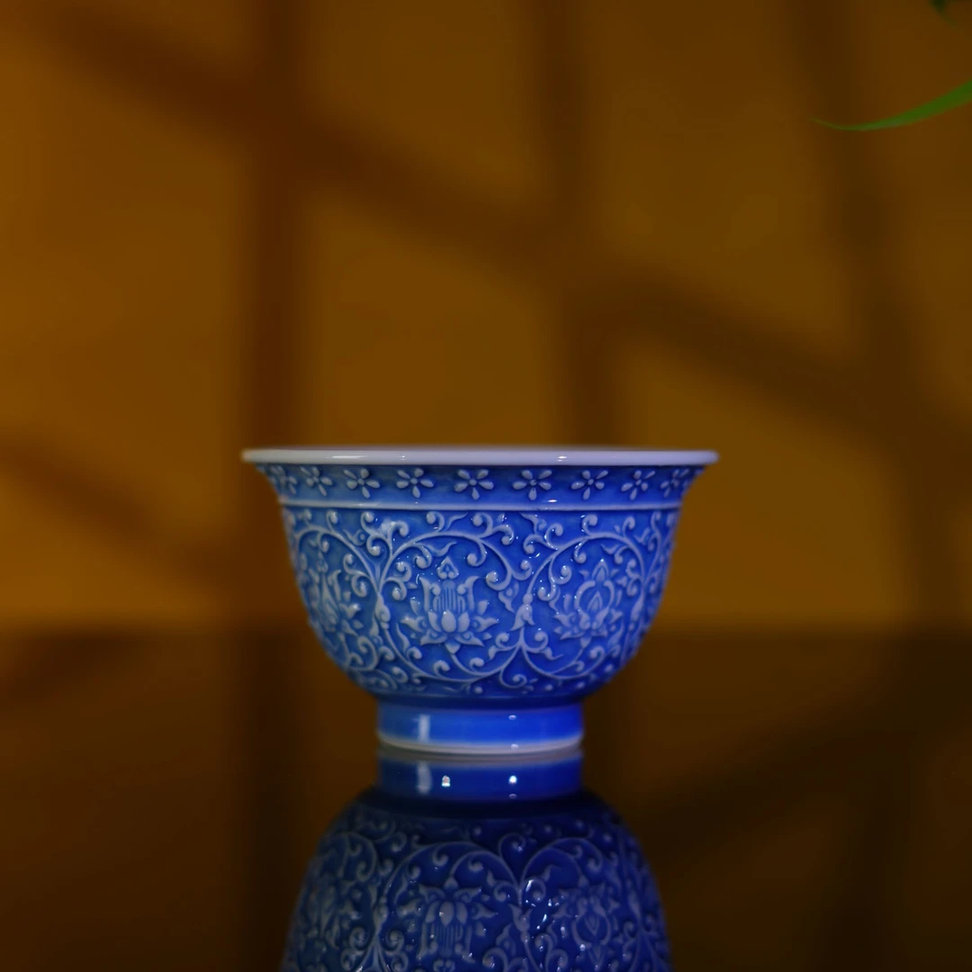 觅纤 刻雕缠枝莲压手杯-100毫升 MQ465