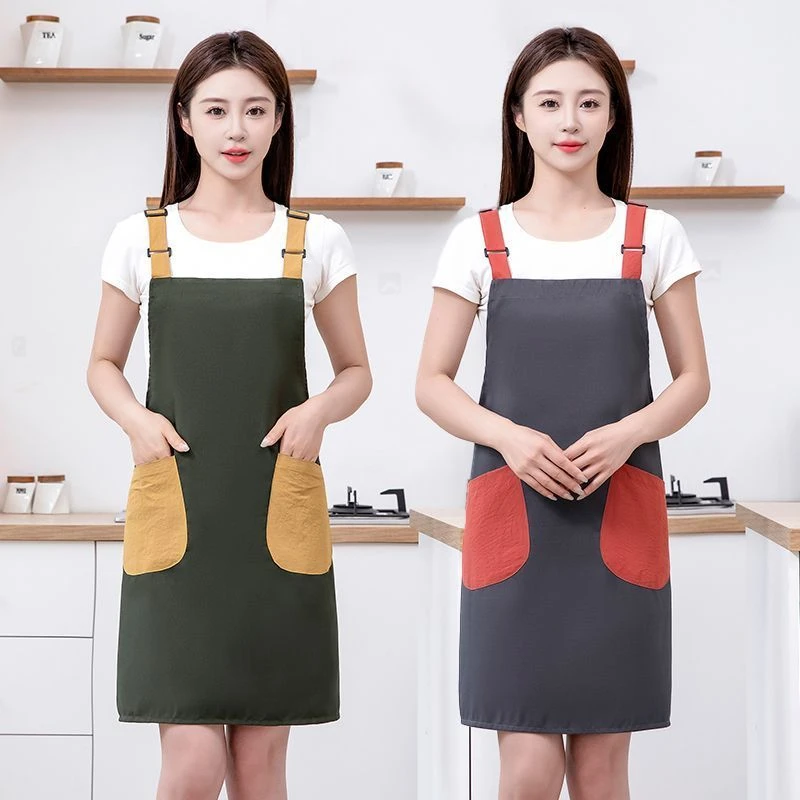 时尚定制围裙厨房做饭防油污围腰餐饮商超工作服定制男女耐脏防污