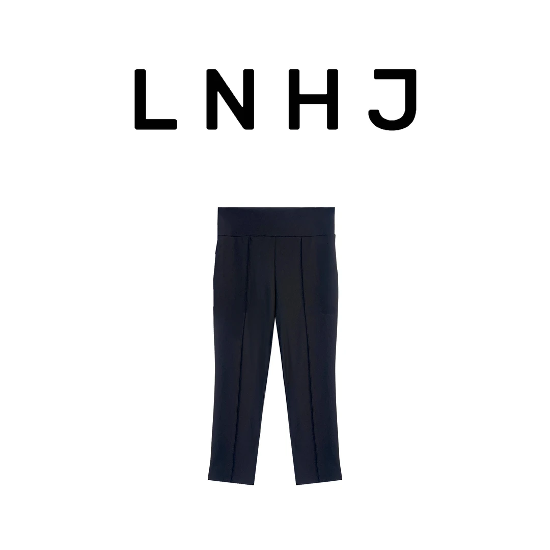 LNHJ【港岛裤】高腰休闲百搭显瘦直筒八分裤（大货没有口袋）